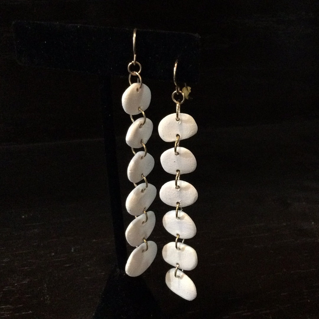 Amy Sanders de Melo PIEDRA stone and white earrings